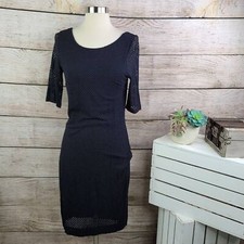 Banana Republic Perforated Sheath Dress Black Size 4