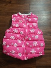 GYMBOREE GIRLS 7/8 SNOWFLAKE PUFFER VEST PINK
