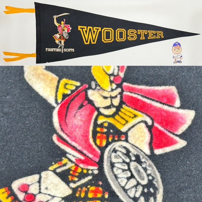 Vintage College Of Wooster Fighting Scots University Pennant 10.5x29 Football