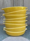 Lot of 8 Vintage PYREX 7” Daisy Yellow 10 oz. Pixie Augratin Dishes #700
