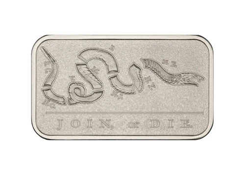 1 oz Join, or Die - Tread on Me Silver BAR - 1 .999 FINE SILVER BU - IN STOCK!!