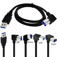 USB3.0 A Male To B Male Printer Scanner Cable Up Down Right Left Angle Cord 50cm