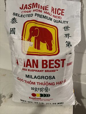 New Unopened 25lbs Bag Jasmine Rice Premium Quality 2025 Red