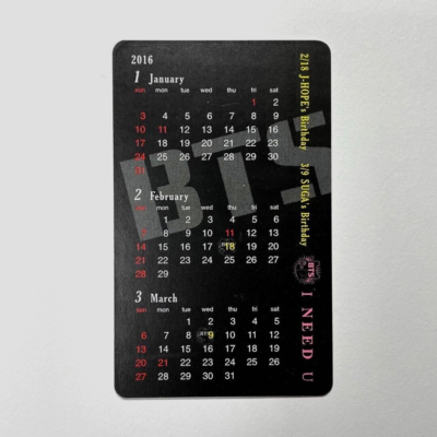 BTS i need u 会場限定　カレンダートレカ　セット BTS V Taehyung I Need U official Photocard Japan Fanmeeting