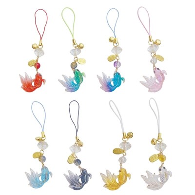 8Pieces Elegant Gold Fish Straps Phone Lanyard for Fashion Enthusiasts
