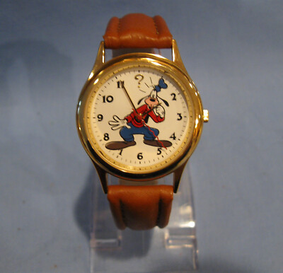 GOLD TONE DISNEY ''WHO ME?''  GOOFY WATCH - WORKING WELL - READ DESCRIPTION