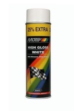 2 x NEW MOTIP WHITE GLOSSY LACQUER SPRAY PAINT 500ML M04004