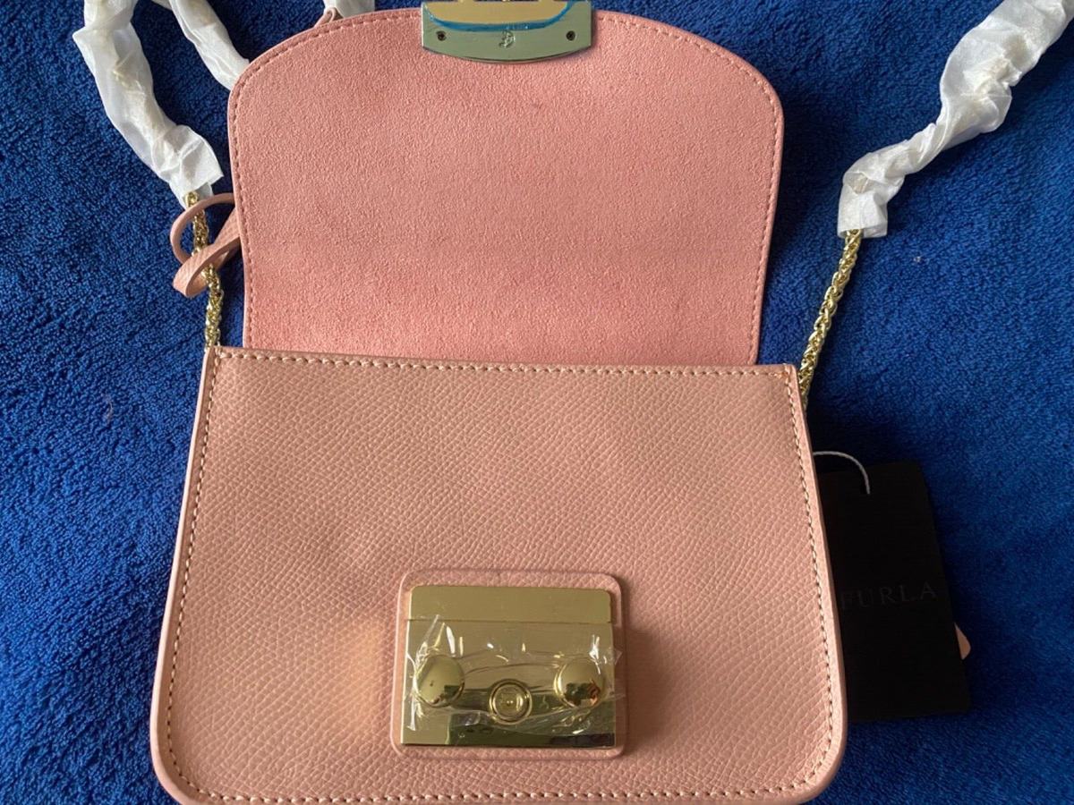 NWT Furla Metropolis Mini Crossbody Leather Bag ~ Rose Pink