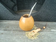 Argentina Mate Gourd Natural Tea - Mate Cup + Straw + BONUS Spoon Yerba Mate