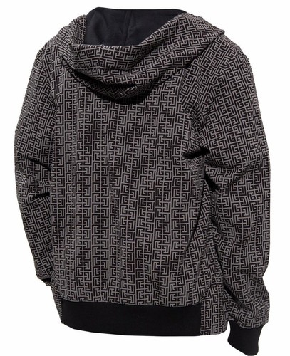 Balmain Monogram Zip Up Hoodie Jacket Sweatshirt Small - Picture 2 of 12