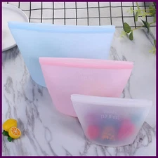 1Pc 500ml/1000ml/1500ml Silicone food storage bag reusable self-supporting