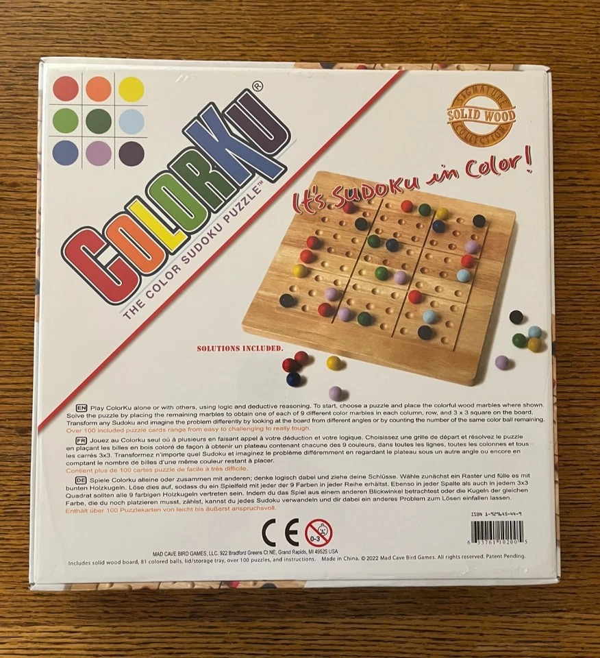 New ColorKu The Color Sudoku Puzzle Game Board Holiday/Christmas Gift - Image 2 of 2
