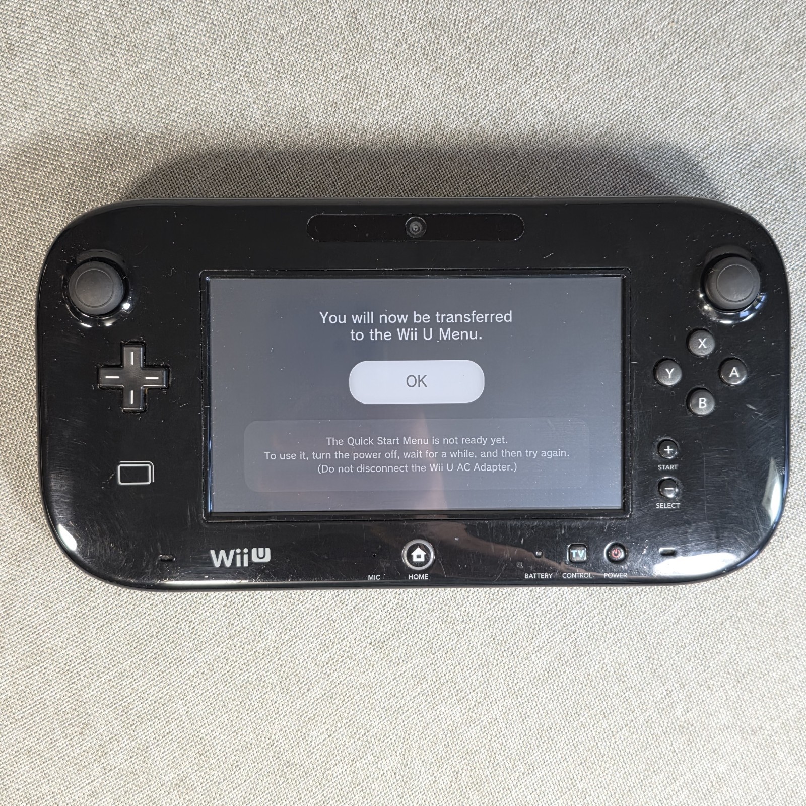 Nintendo Wii U GamePad WUP-010 Black OEM Tested Working New Screen No Stylus