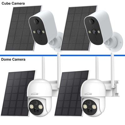2PK WiFi Solar Battery Powered Camera 1080P HD Wireless Security Camera Outdoor