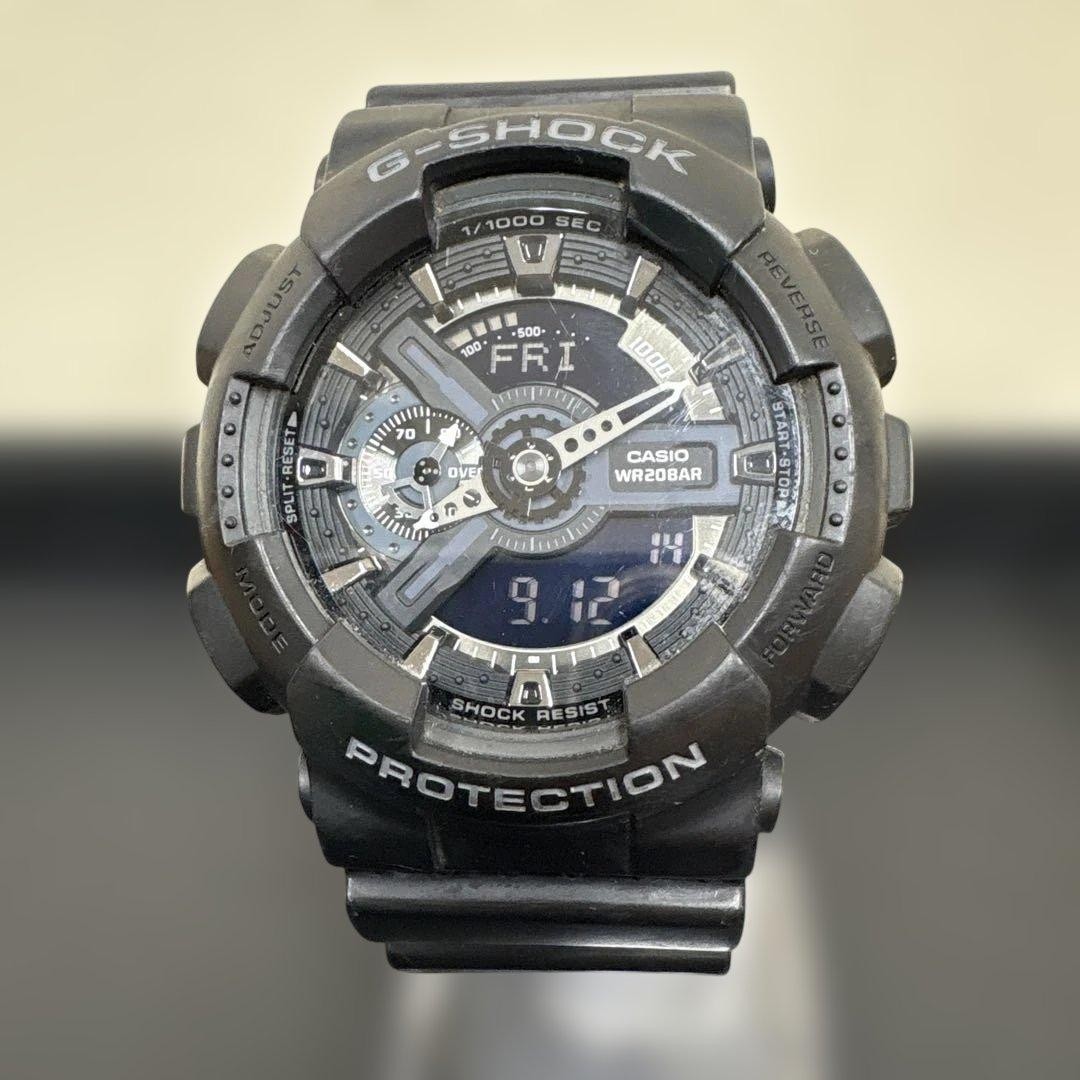 箱無しG-SHOCK ブラック デジタル腕時計 WR20BAR G-SHOCK CASIO WR20BAR Analog-Digital Black Men's Quartz Watch Used