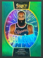2024-25 Select James Harden Neon Icons Green Prizm Clippers