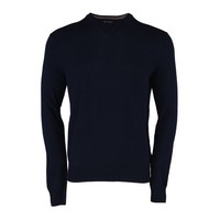 Hackett London Herren Pullover Merinowolle Kaschmir Rundhals Navy Blau Xxl