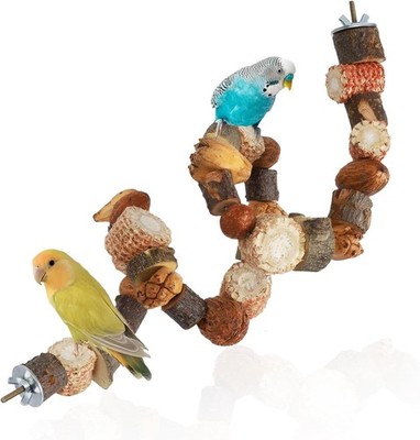 Vogelschaukel und Kauspielzeug - Sitzstangen für Wellensittiche & Nymphensittich