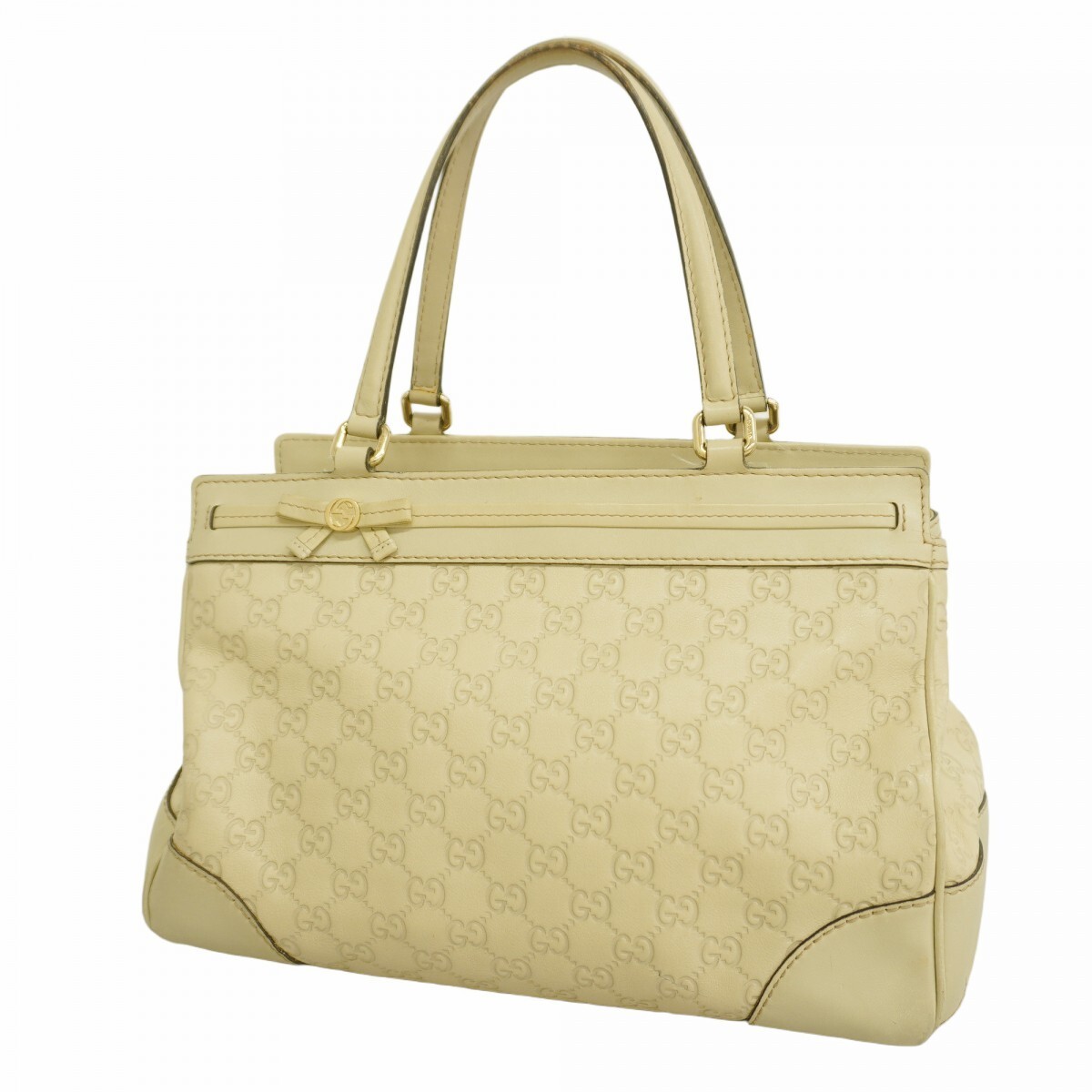 GUCCI Hand Bag 257063 Leather champagne gold hardware 491586