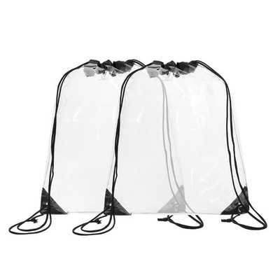 2Pack Clear Draw String Backpack, Extra Large Clear Drawstring Bag, Lightweig...