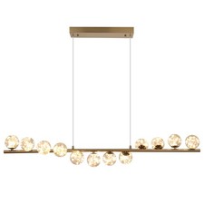 Modern Globe Chandelier LED Pendant Light Dimmable with Remote for Dining Room