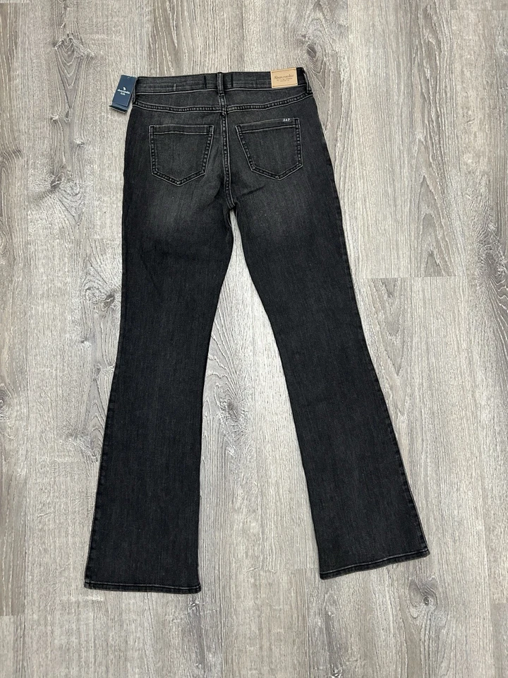 Abercrombie Kids Girls 15/16 High Rise Flare Jeans 26x29 Black Dark Wash NWT - Image 2 of 4