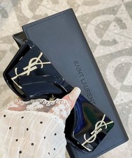 Saint Laurent SL M119 Cat Eye Sunglasses Black Gold YSL Logo