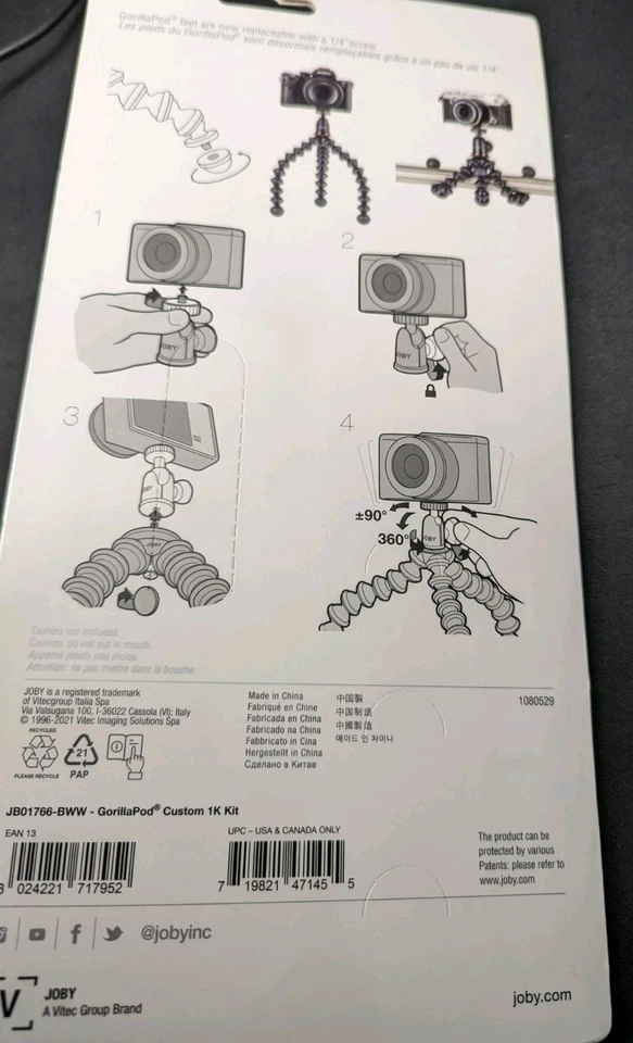 JOBY GorillaPod Custom 1K Flexible Mini-Tripod with Ball Head Kit - Image 2 of 3