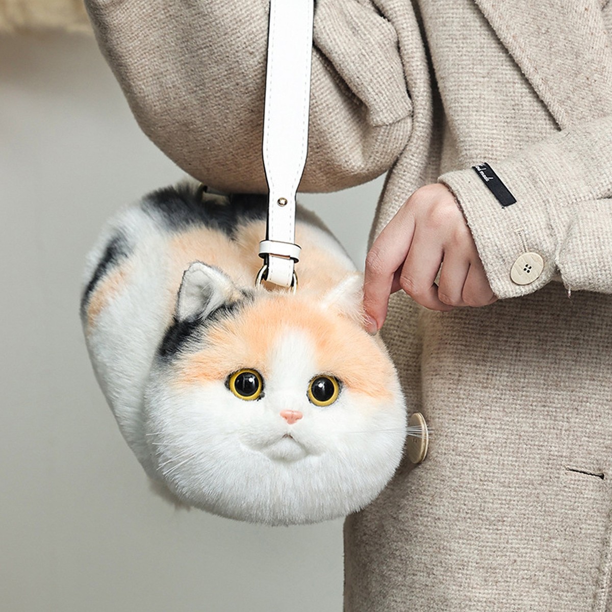 7191 Stuffed Animals Backpack - Lifelike Stuffed Cat Plush Backpack Realistic Cat Plush Mochila De Gato Hiperrealista Plush Bag  main image 3