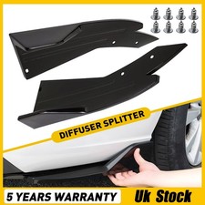 2X Universal Splitter Rear Spats Bumper Splitter Diffuser Canard Spoiler Black