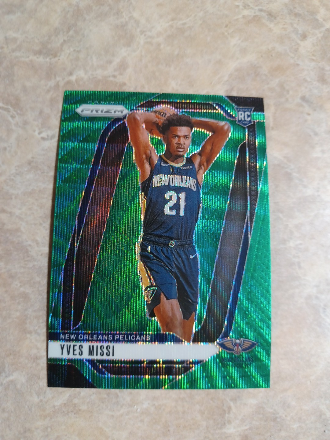  Yves Missi 2024-25 Panini Prizm - Green Wave Prizm (RC) Pelicans #233
