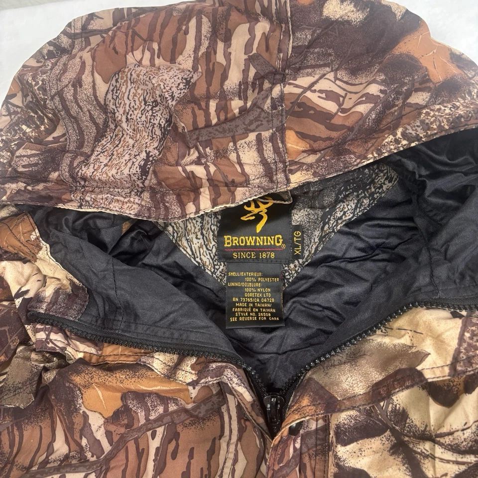 Browning Mossy Breakup Camo Gore-Tex Hunting Jacket & Pants Suit Men's XL - Image 3 of 4