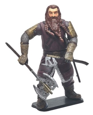 Lord Of The Rings LOTR 5'' Gimli Action Figure With Weapons Accessories - EUC