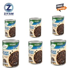 Sipmly Nature USDA Organic Black Beans, 15 oz Can pack of 6