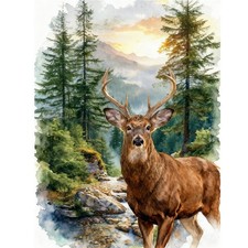 DIY Deer Diamond Painting Kits for Adults,Forest Scenery Diamond Art Kit for ...