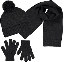 Boys 3 Item Polarwear Winter Kid-Set: Hat, scarf & Glove (Style: Grey261)