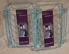 Stackable Locker 10x11 Shelf 12" Tall Organize Office Supplies Lt. Blue Lot Of 2