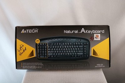 A4Tech Natural A Keyboard Left Handed Numeric Keypad Ergonomic Wired