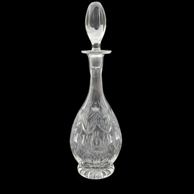 Vintage Elegant Cut Crystal Decanter with Stopper Diamond & Fan Pattern