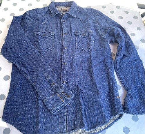 PEPE JEANS Herren Hemd Gr. L Blau leichter Flanell-Stoff 100% Baumwolle #KLA
