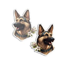 German Shepherd Sticker Profile Puppy Decal car truck cuddly creatures 2 PACK