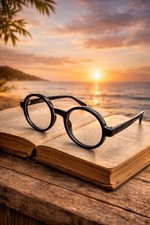 Retro Round Eyeglasses Black Thick Frame Clear Lens Fashion 62