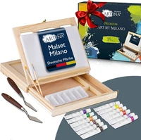 Artina 19Tlg Acrylfarben Set Mit Tischstaffelei & Malkoffer – Acrylic Paint Set,