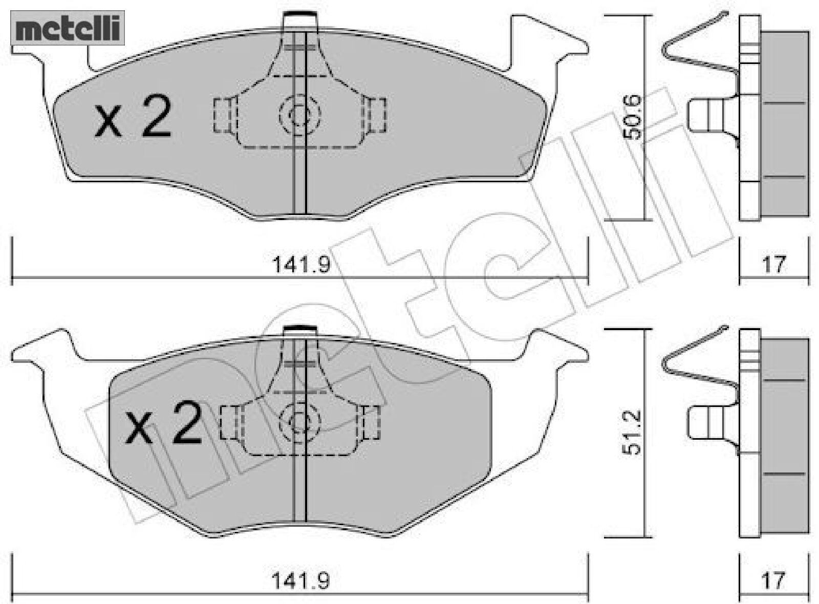 metelli 22-0206-0 Bremsbelagsatz für Scheibenbremse Bremsbelagsatz