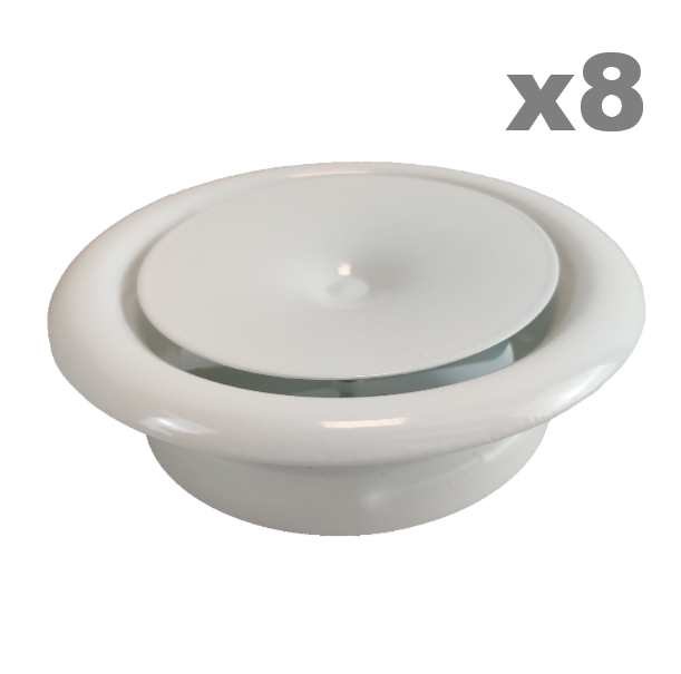 Ceiling Duct Vent 125mm METAL Round Air Diffuser Supply Extract White Pack Of 8
