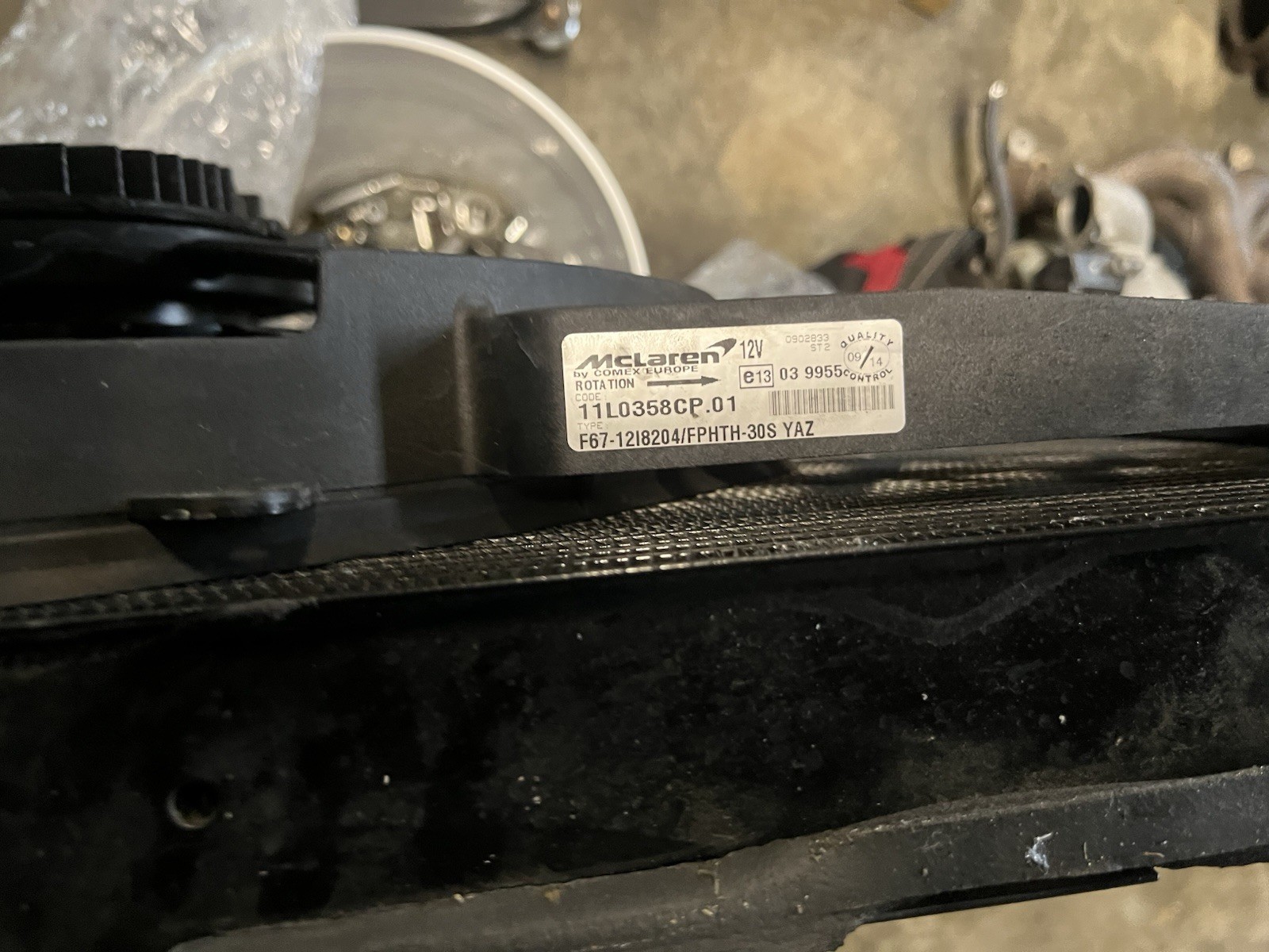 McLaren MP4-12c Radiator and Fan Shroud. Used Good Condition Free Shipping USA
