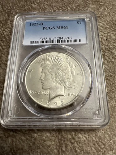 1922-D Peace Silver Dollar MS61 PCGS