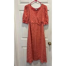 The Nines by Hatch Elbow Sleeve Tonal Maternity Dress Women's Size Medium Pink