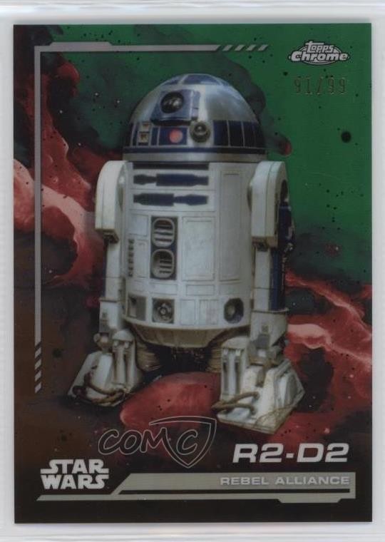 2024 Topps Chrome Star Wars Kashyyyk Green Refractor 91/99 R2-D2 #108 1yj