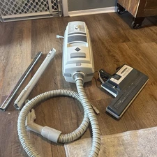 Vintage Electrolux Ambassador III Canister Vacuum Cleaner +Brush Head White Read